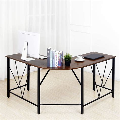Buy Modern L-Shaped Desk, IDEALHOUSE Compact Design Home Office Desk ...