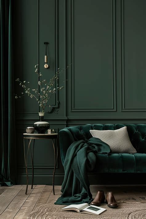 Complementary Colors for Dark Green | Dark green rooms, Green wall ...