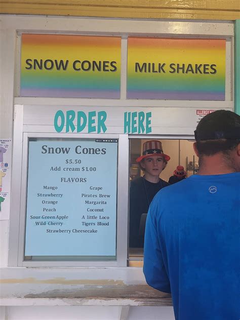 Menu at Blue Mountain Beach Creamery restaurant, USA