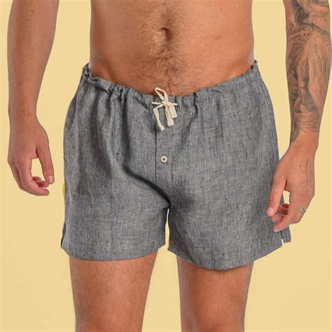 Elastic-free 100% Organic Linen Drawstring Boxers Underwear - Rawganique