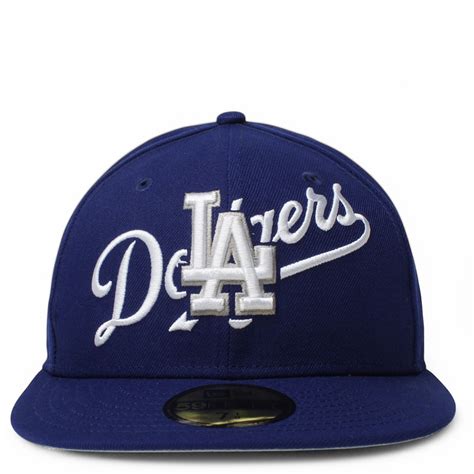 NEW ERA CAPS MLB Los Angeles Dodgers Overlap Logo 5950 Fitted Hat ...