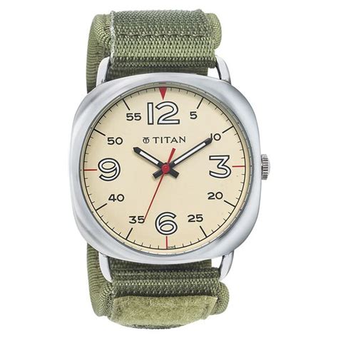 Buy Online Titan Analog Off White Dial Quartz Fabric Strap watch for ...