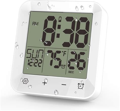 Amazon.com: Digital Shower Clock Waterproof, Bathroom Wall Clock Timer ...