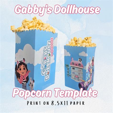 Gabby's Dollhouse Movie Popcorn Box Template Digital Download Regular ...