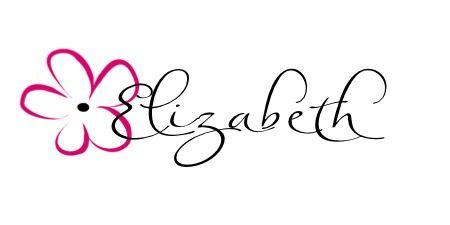 Elizabeth Baby Name with Cursive Writing and Flower Design