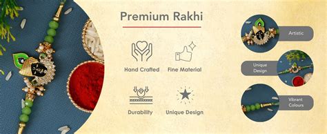 eCraftIndia Green & Golden Lord Shrinathji Religious Rakhi with Roli ...