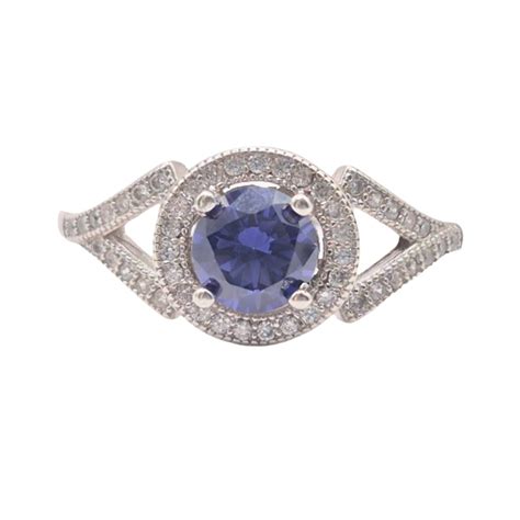 Royal blue and white Cubic Zirconia in 925 Silver – Renouveau Design Studio
