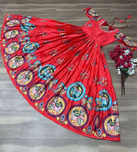 PC 324 CHINON WITH KALAMKARI PRINT CASUAL WEAR FANCY GOWN FOR WOMEN AT ...