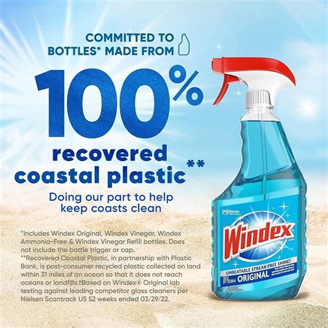 Windex Glass Cleaner, Original Blue, Spray Bottle, 23
