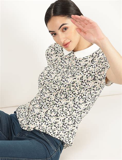 Pure Cotton Printed Collar Neck T-Shirt
