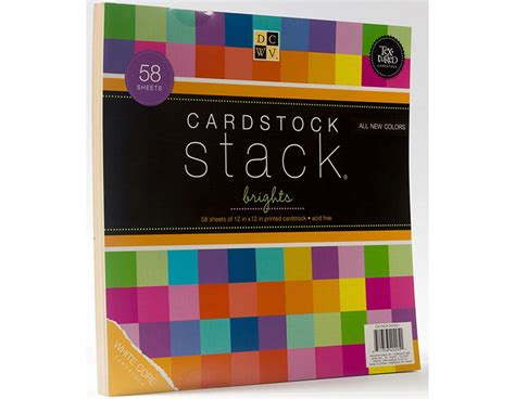 DCWV Cardstock Stack, Match Makers Brights, 58 Sheets, 12 x 12 inches ...