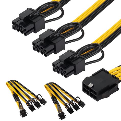 Buy CERRXIAN 9.8 inch EPS CPU 8 Pin Female to 3 x 8(6+2) Pin Male PCI-E ...