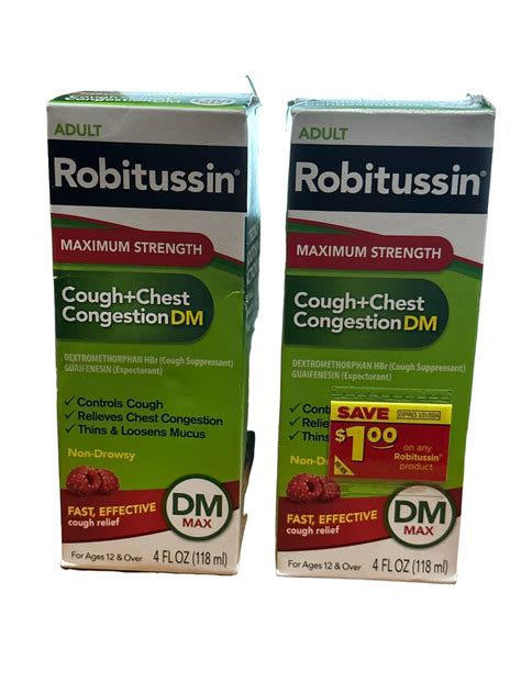 2 Robitussin Adult Maximum Strength Cough & Chest | Ubuy India