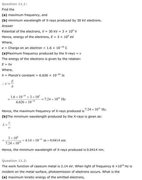 RBSE Class 12 Physics Chapter 11 – Dual Nature of Radiation and Matter ...