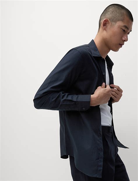 Buy Pure Cotton Diamond Print Shirt at Marks & Spencer