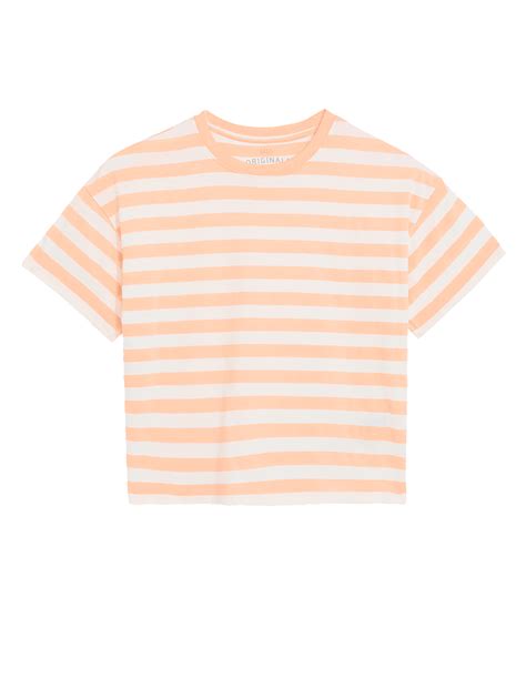 Buy Cotton Rich Striped T-Shirt at Marks & Spencer