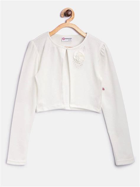 Girls Off White Regular Shrug 12962 | Peppermint