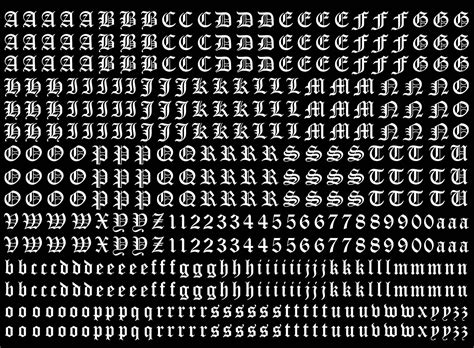 Old English Fonts Alphabet
