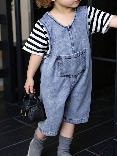 Baby Boys' Spring/Summer Black & White Striped Crew Neck Short Sleeve ...