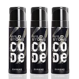 WILD STONE CODE Men Chrome Chrome Black Perfume Body Spray Pack Of 3 ...