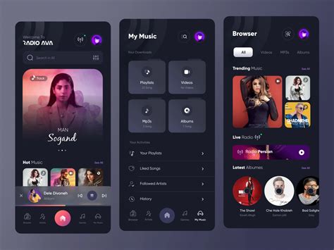 Top 35+ Free Freebie Music Media Player App Interface Psd