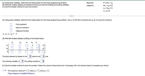 Image result for Simplex Method Maximization Example Problems 2 Slack Variables
