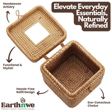 Handwoven Rattan Tissue Box | Stylish & Durable Tissue Holder for Homes ...