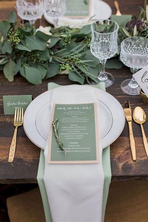 Sage green wedding table setting 60 photos - Astyledwedding.com