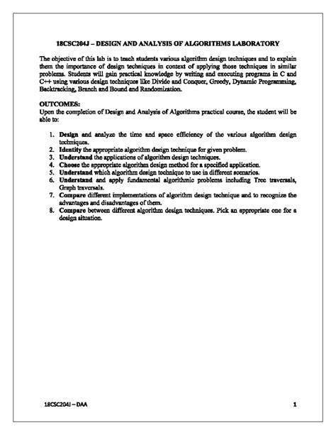 DAA Lab Manual 1 - Good - Data Structures And Algorithms - Studocu