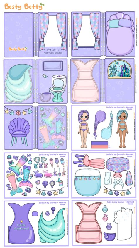 Printable Mermaid Paper Dolls