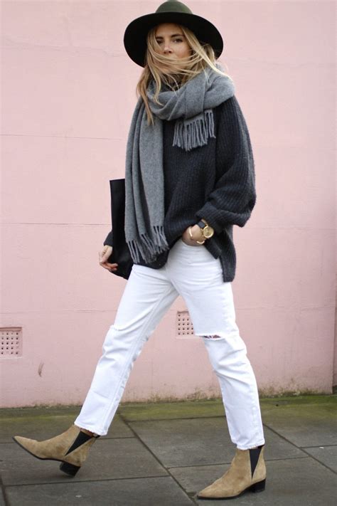 White Jeans Winter Outfits