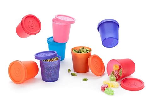 Buy Signoraware Nano Round Medium Plastic Container Set, 90ml, Set of 9 ...