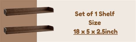 Craftware -1 Set 18 Inch Long Floating Shelf for Wall Natural Walnut ...