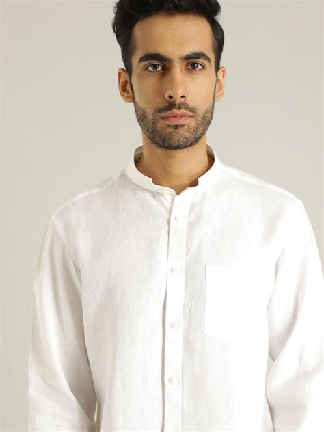Buy Men Solid Full Sleeve Linen Shirt Online | Indian Terrain
