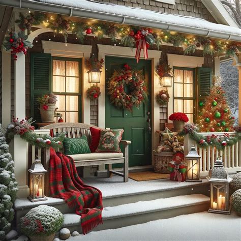 Christmas Front Porch Decor Ideas: Festive Charm with Traditional Green ...