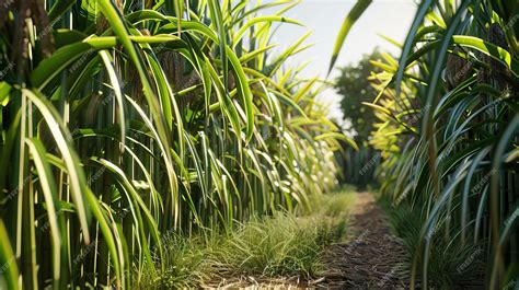 Plantación de cultivo de caña de azúcar | Foto Premium
