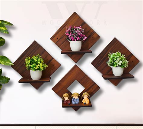 EWA Wooden Wall Shelf Hanging Shelves Love Letter Design for Wall Art ...