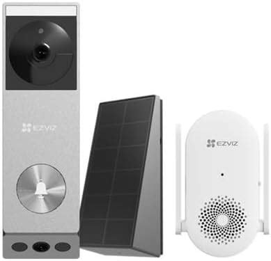EZVIZ 2K Wireless Video Doorbell with Camera+Solar Panel+Chime, Dual ...