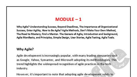 Module 1: Understanding Agile Success and Methodologies - Studocu