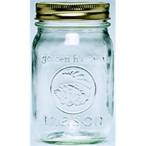 Golden Harvest Mason 32-Ounce Canning Jars, Regular Mouth Quart with ...