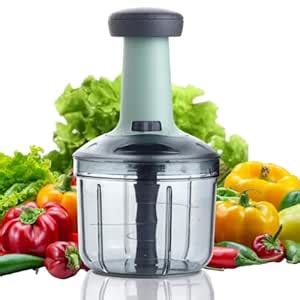 Buy SPOSITO Manual Hand Press Push Chopper 1000 ML with 6 Blades for ...