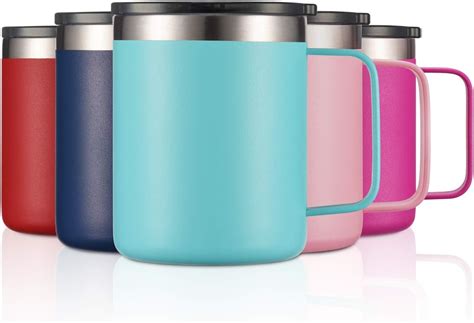 Buy ALOUFEA 12oz Stainless Steel Insulated Coffee Mug with Handle ...