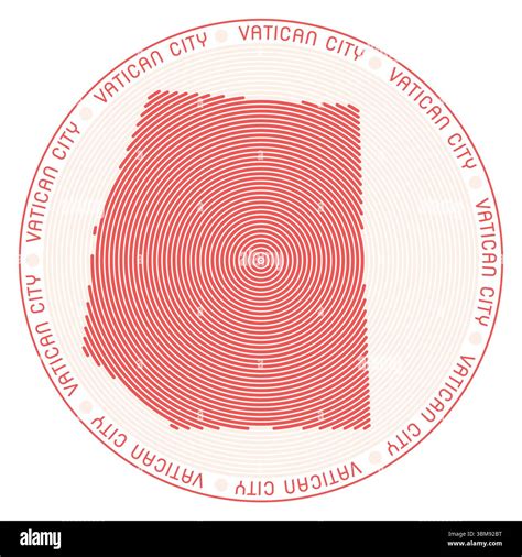 Vatican City round logo design. Country shape built of rings. Vatican City text around the ...