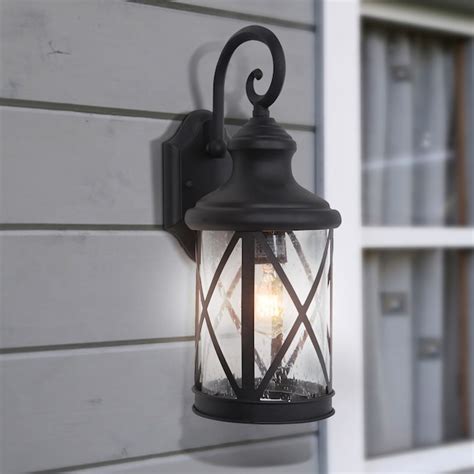 Yosemite Home Decor Mahony 1-Light 16-in H Black Outdoor Wall Light ...