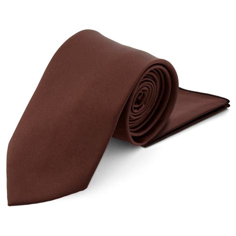 Dark Brown Necktie & Pocket Square Set | In stock! | Trendhim