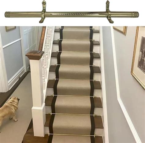 Amazon.com: EXCLURA Stair Carpet Runner Rod Set Solid Brass, Minimalist ...