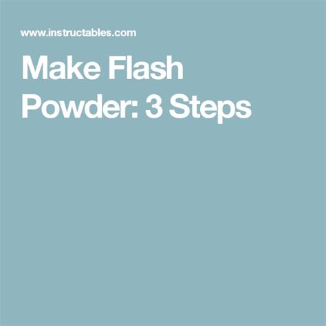 Flash Powder Recipe Mixture 的图像结果