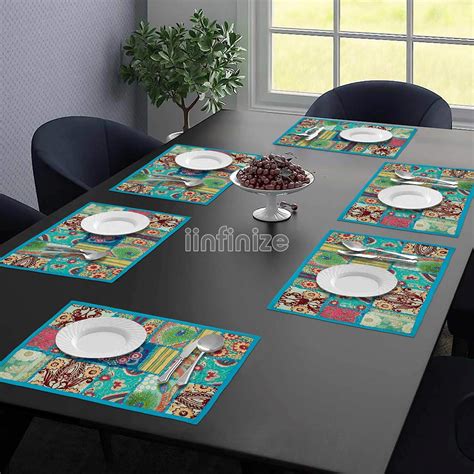 Buy iinfinize Table Place Mat Set Patchwork Cotton Placemats 6 Pcs Set ...