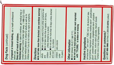 Buy ಟೈಲೆನಾಲ್ ಎಕ್ಸ್ ಕ್ಯಾಪ್ಲೆಟ್ಸ್ 100 ಗಾತ್ರ 100 ಸೆ ಟೈಲೆನಾಲ್ 500 ಮಿಲಿಗ್ರಾಂ ...