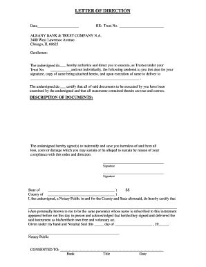 Fillable Online Letter of Direction. Letter of Direction Fax Email ...